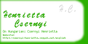 henrietta csernyi business card